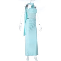 Retro niche glitter tube top slim fit dress - Thumbnail 3