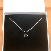 BOXED GIFT/Sterling Silver Garnet Circle Pendant & Chain/Garnet Necklace/Garnet Jewellery/Garnet Jewelry/Gemstone Necklace/UK - Thumbnail 7