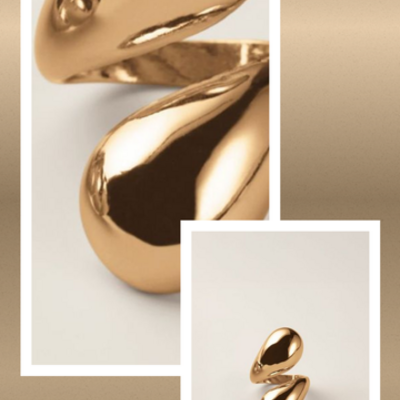 Sleek spiral statement ring