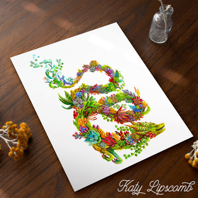 Succulent dragon - print - Thumbnail 1