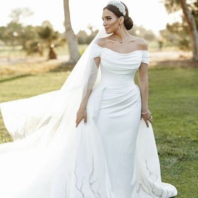 Mermaid wedding dress, satin bridal dress bridal gown