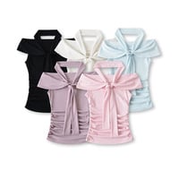 Tencel one-shoulder halter neck casual tube top - Thumbnail 6