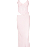 Sexy mesh hollow suspender dress slim fit backpack hip slit high-end dress long skirt - Thumbnail 6