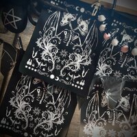 Siamese Bats Skeleton Goth Punk Horror Large Back Patch - Black, White - Thumbnail 7