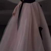 Pink off Short Sleeves Evening Dress with Beading, Elegant Tulle Prom Gown,Custom Size Formal Party Dress, Wedding Guest Bridesmaid Outfit  - Thumbnail 1