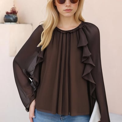 Fashionable drapey layered shirt top