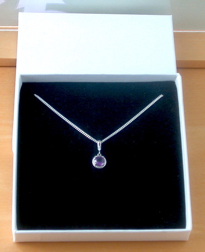 BOXED GIFT/Sterling Silver Amethyst Pendant & Chain/Amethyst Necklace/Amethyst Jewellery/Amethyst Jewelry/UK