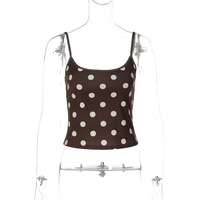Fashionable polka dot print slim short versatile small camisole - Thumbnail 4