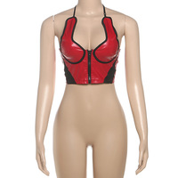 Sexy street style fashion all-match halterneck zipper vest - Thumbnail 5