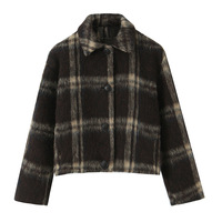 Fashionable and versatile simple plaid jacket - Thumbnail 2