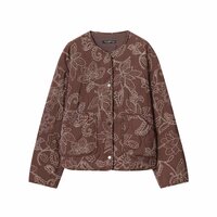 Quilted embroidered coated jacket - Thumbnail 1