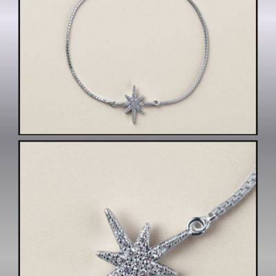 Sterling silver cz cosmic sparkle bracelet