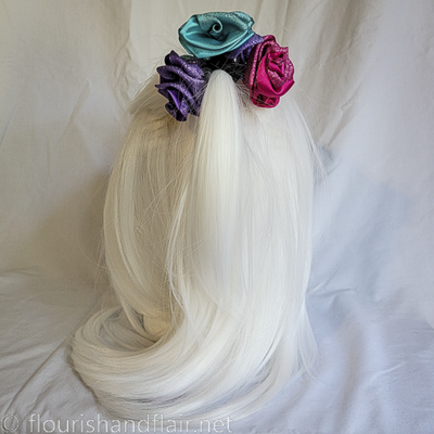 Glitter rose hair tie