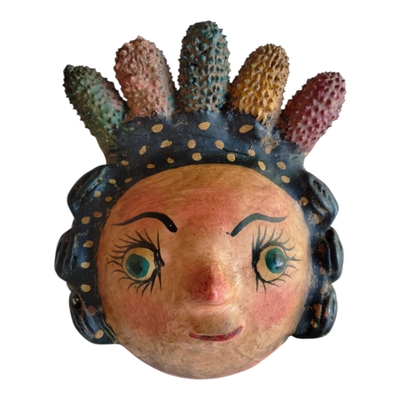 Coconut mask. collectibles. home decoration. wall decoration. interior decoration. mexican mask. mexican craft. mexican folk art.