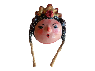 Vibrant Coconut mask. Collectibles. Home decoration. Wall decoration. Interior decoration. Mexican mask. Mexican craft. Mexican Folk Art.