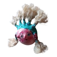 Vibrant Coconut mask. Collectibles. Home decoration. Wall decoration. Interior decoration. Mexican mask. Mexican craft. Mexican Folk Art. - Thumbnail 2