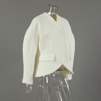 Thickened woolen coat for women 2025 autumn and winter new style celebrity style coarse woolen top - Thumbnail 1