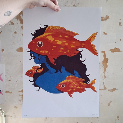 "underwater" (a3 riso print)