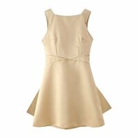 Satin backless bow dress - Thumbnail 1