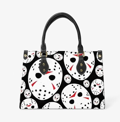 Jason Voorhees Hockey Mask Pattern Friday the 13th Leather Handbag - Free Ship JTPRT