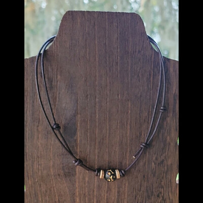 Tribe vibe🪶🌌 (brown clay) necklace/choker 💫 ready-made ⏳️🎨 unisex (adjustable) by nubian collection artwear 👑 