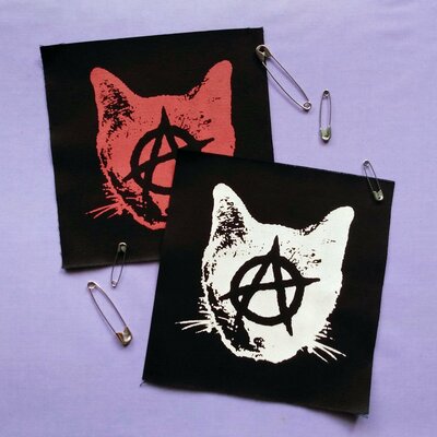 Anarchy kitty punk patches
