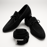 Handcraft Trendy Red Moccasin Chritsmas Shoes With Belt Best Combination Formal Dress Shoes - Thumbnail 2