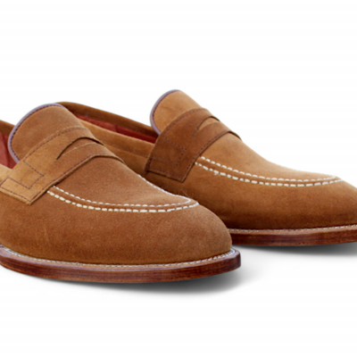 Crafted leather classic brown suede leather moccasin loafers dress shoes