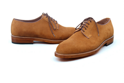 Crafted Leather Handmade Men Brown Suede Leather Oxford Lace up Dress Shoes