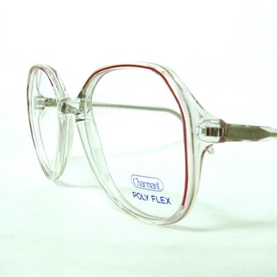 Mrs Doubtfire 1980's Vintage Clear and Red Pink Big Eyeglasses