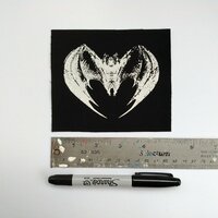 Heart shaped Bat Goth Punk Patch - Thumbnail 1