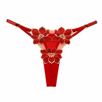 Sexy Floral 3 Flower Embroidery Mesh G-string Thong Seamless Panties Naughty Briefs Women's Underwear T-Back Lingerie Underpants - Thumbnail 10