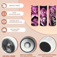 The Pink Slasher Squad | Horror Movie Icons | 20 oz Tumbler | Free Ship - Thumbnail 2