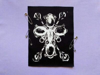 Industrial Mechanical Goth Cross Patch