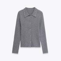 Loose pullover women's design niche temperament sweater - Thumbnail 1