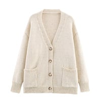 Loose pullover women's design niche temperament sweater - Thumbnail 2