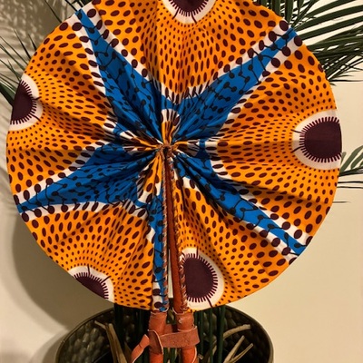Small ankara printed fan - Thumbnail 2