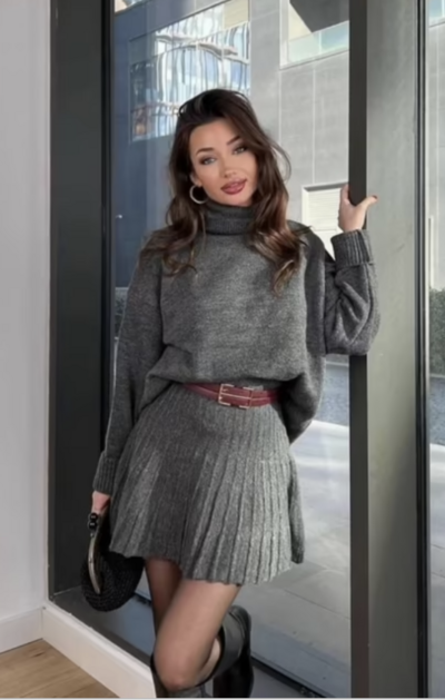 🧶 Turtleneck Knitwear Set – Cozy Luxury for Effortless Style
