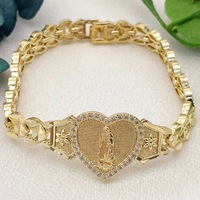 ✨💛 Sacred Elegance: Two-Tone Stainless Steel Virgin Mary Heart Bracelet 💛✨ - Thumbnail 3