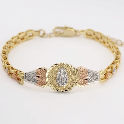 Tri-color virgin mary bracelet – elegant religious jewelry