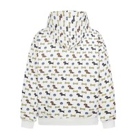 Dachshund Print Cardigan Hoodie Loose Jacket - Thumbnail 2