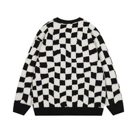 Retro cartoon animal strawberry appliqué sweater - Thumbnail 1