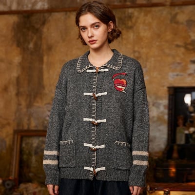 Vintage apple embroidered cardigan