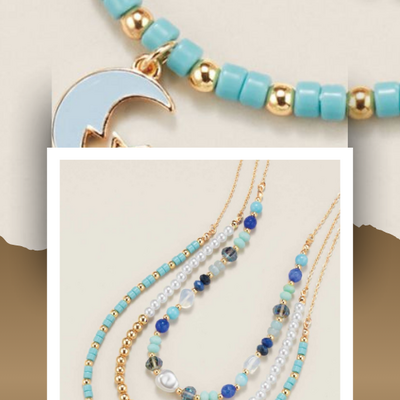 Moonlight waves layered necklace - final sale - Thumbnail 2