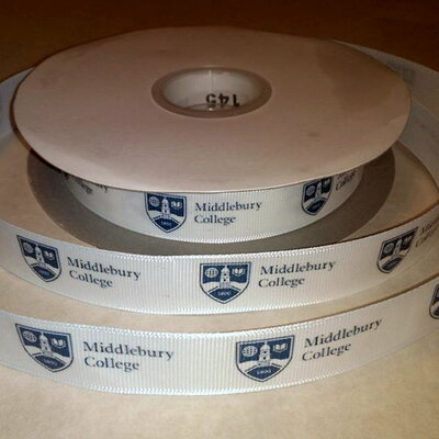 7/8" middlebury college inspired custom printed grosgrain ribbon