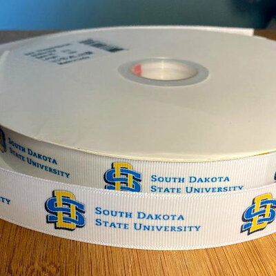 7/8" south dakota state university inspired custom printed grosgrain ribbon