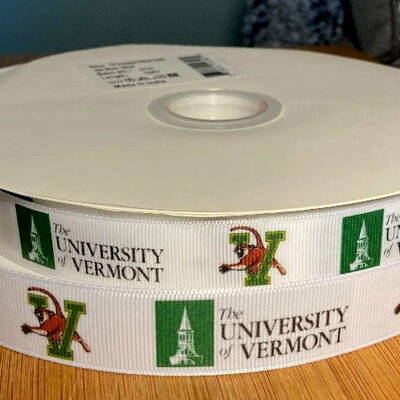 7/8" university of vermont inspired custom printed grosgrain ribbon