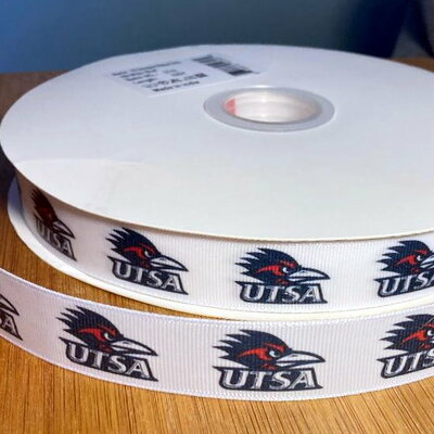 7/8" university of texas san antonio utsa inspired custom printed grosgrain ribbon