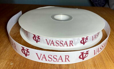 7/8" Vassar College Inspired Custom Printed Grosgrain Ribbon