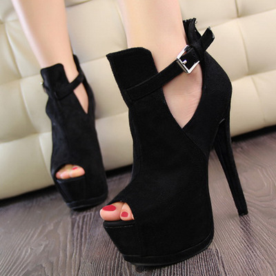 Ladies ankle strap peep toe 